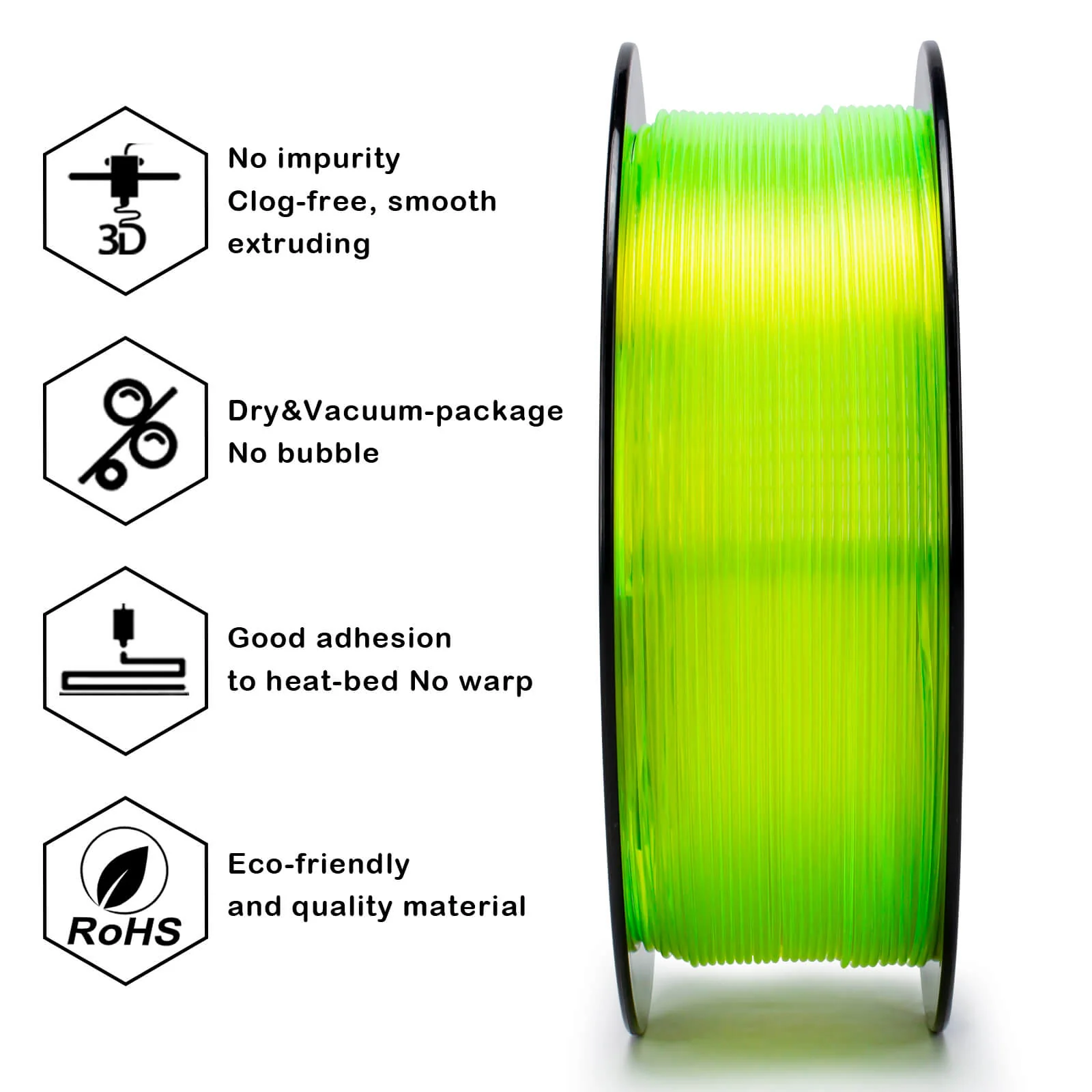 ZIRO Translucent PLA Filament 1.75mm, Translucent Fluo Yellow - Image 8