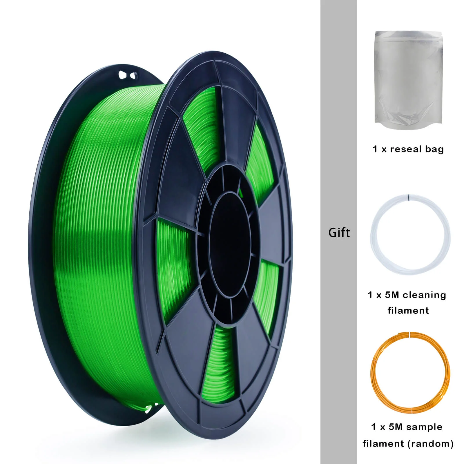 ZIRO Translucent PLA Filament 1.75mm, Translucent Green - Image 7