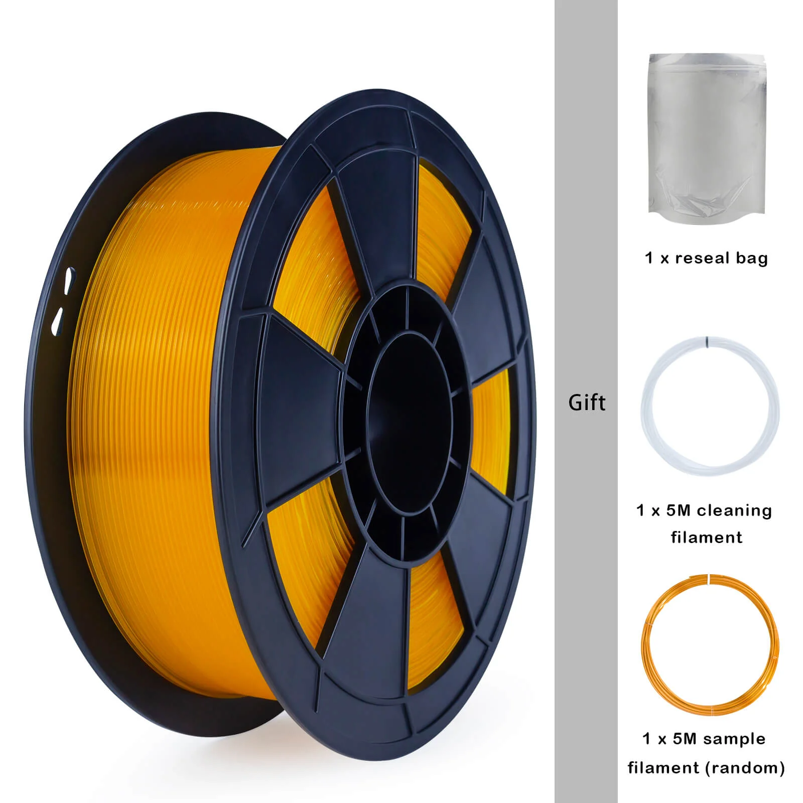 ZIRO Translucent PLA Filament 1.75mm, Translucent Orange - Image 8