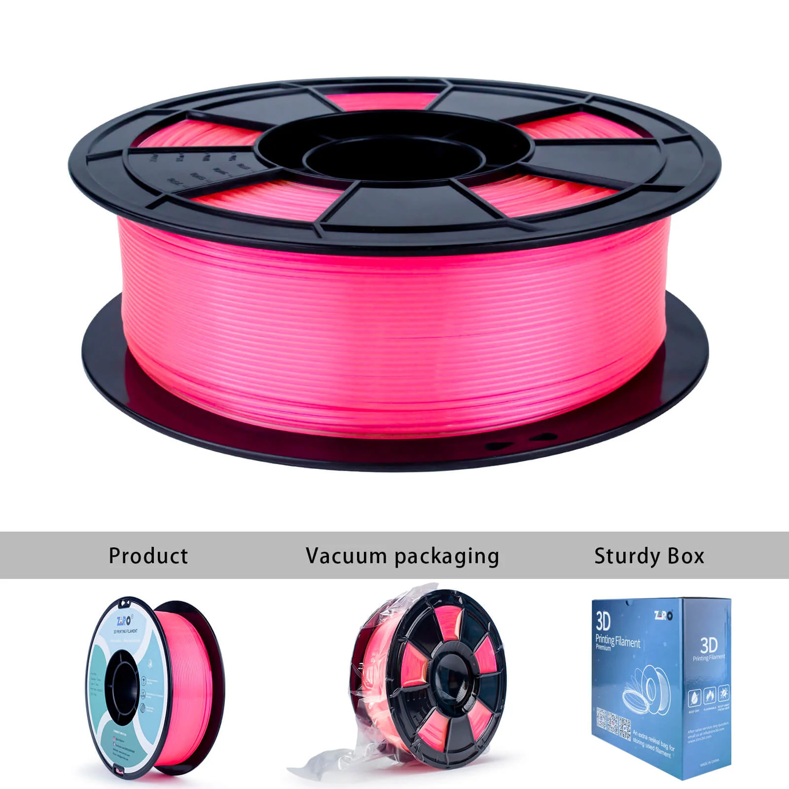 ZIRO Translucent PLA Filament 1.75mm, Translucent Pink - Image 9