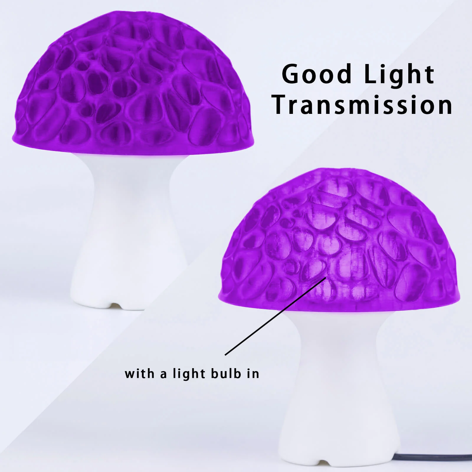 ZIRO Translucent PLA Filament 1.75mm, Translucent Purple - Image 3