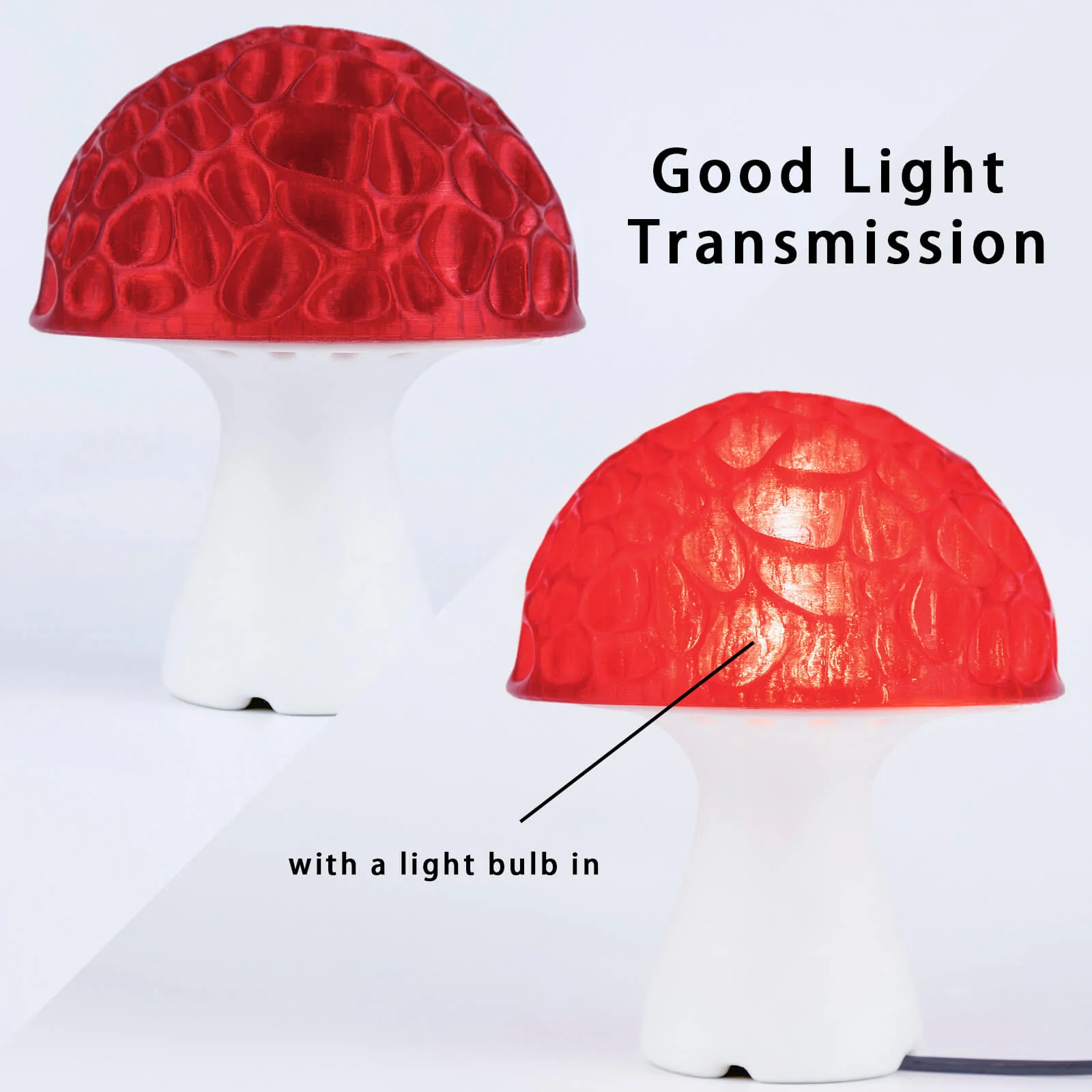 ZIRO Translucent PLA Filament 1.75mm, Translucent Red - Image 3