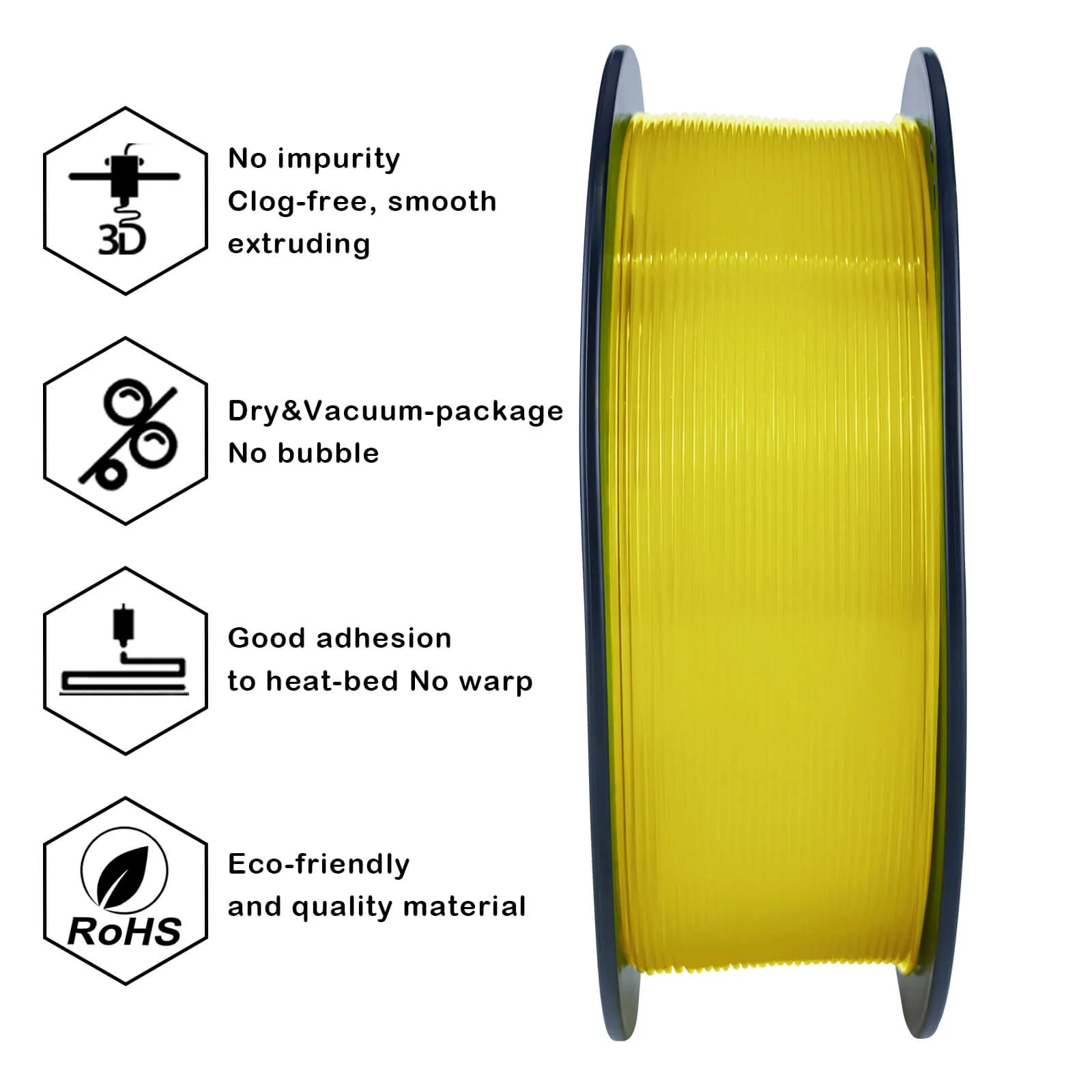 ZIRO Translucent PLA Filament 1.75mm, Translucent Yellow - Image 5
