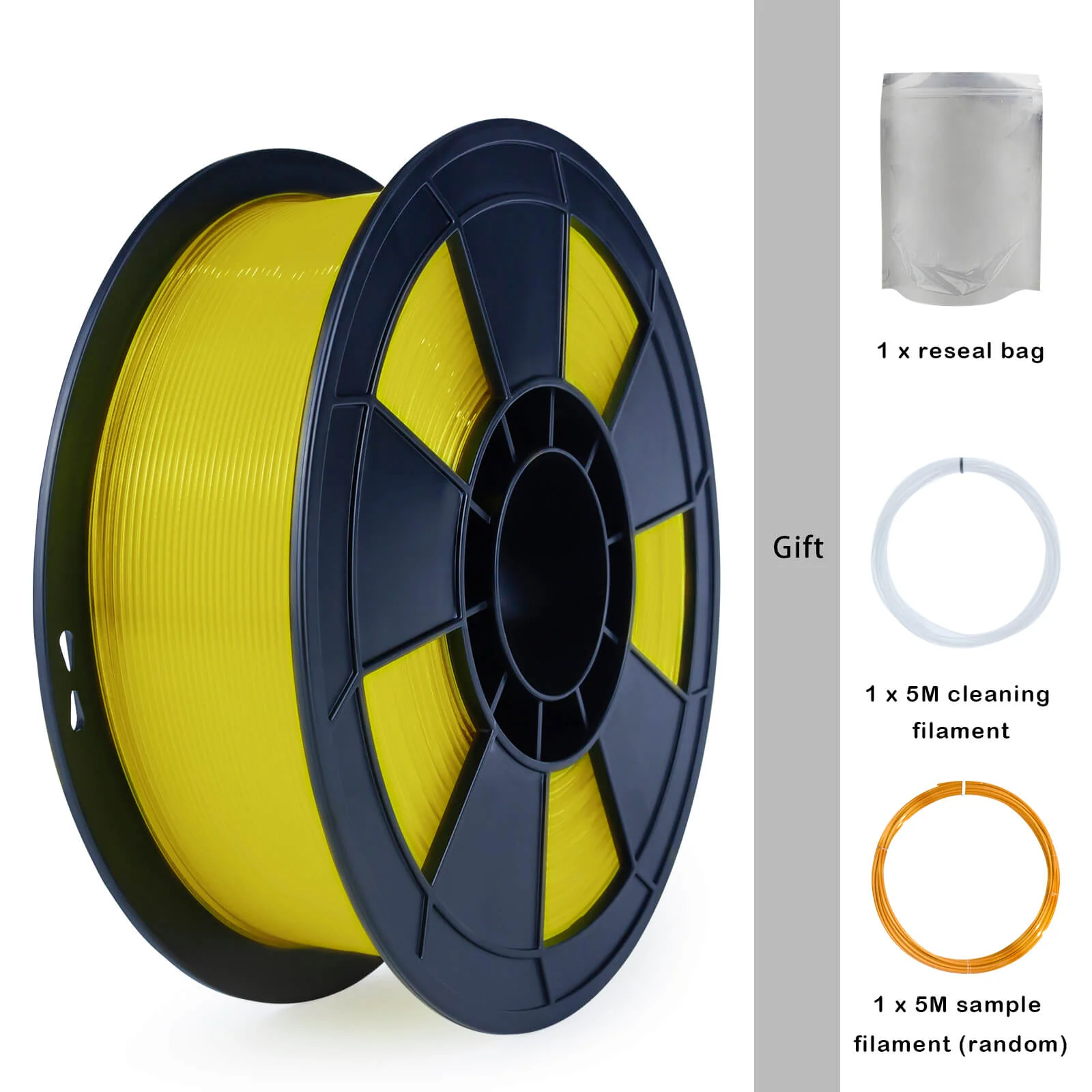 ZIRO Translucent PLA Filament 1.75mm, Translucent Yellow - Image 7
