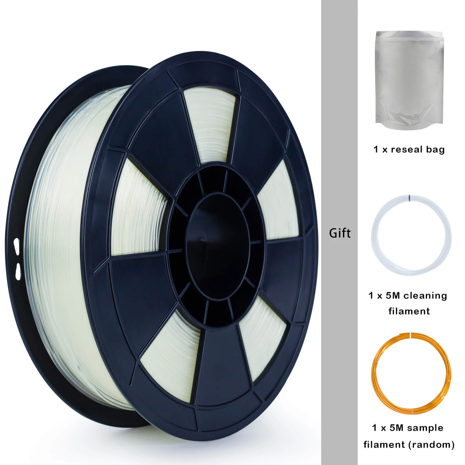 ZIRO Translucent PLA Filament 1.75mm, Transparent - Image 10