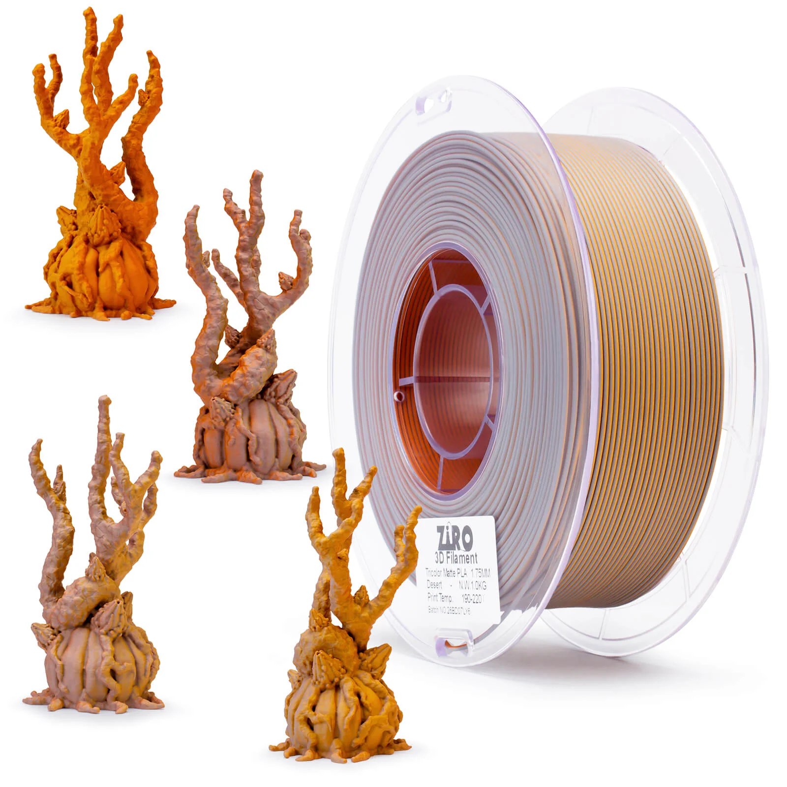 ZIRO Tri-color Matte PLA Filament 1.75mm, Desert - Image 4