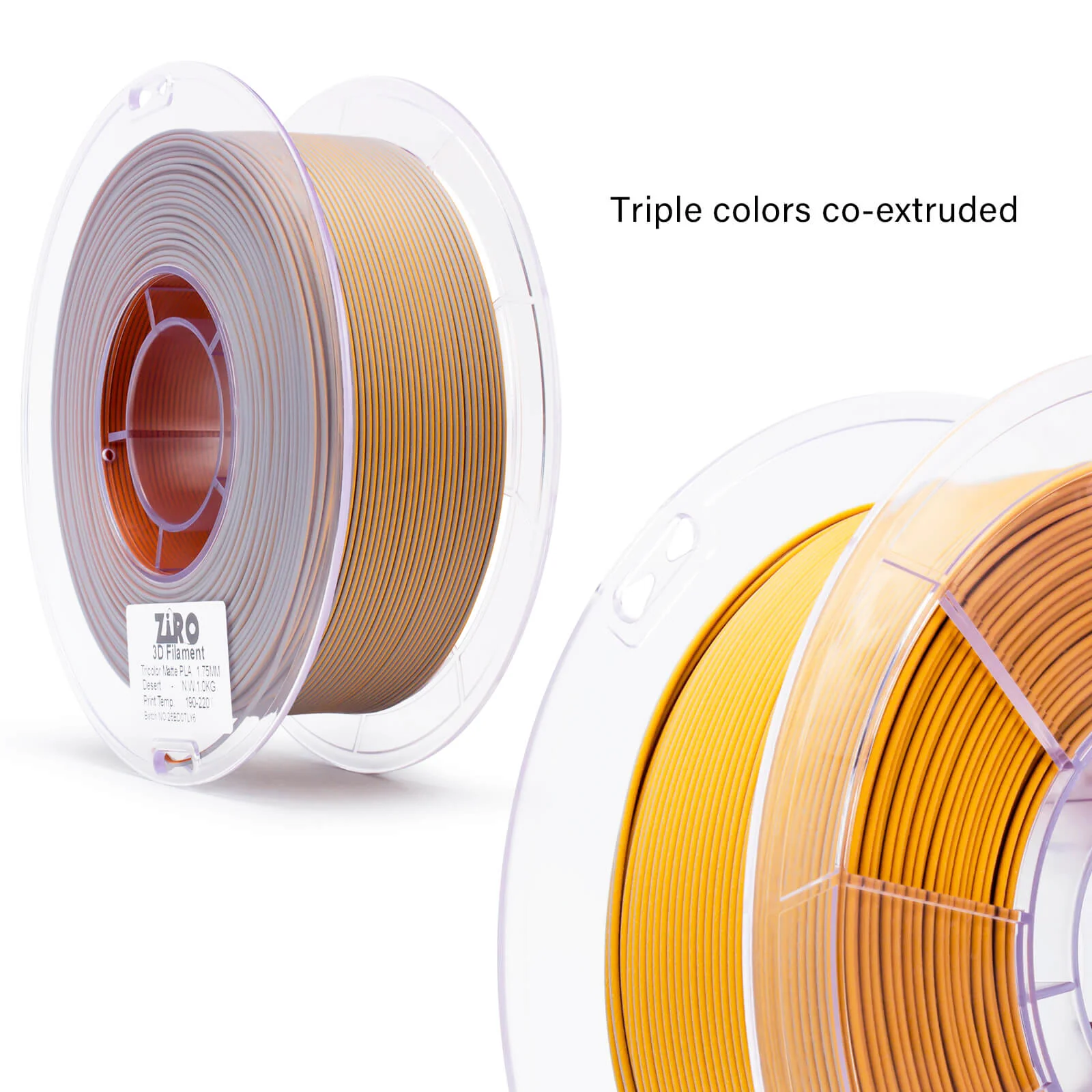 ZIRO Tri-color Matte PLA Filament 1.75mm, Desert - Image 8