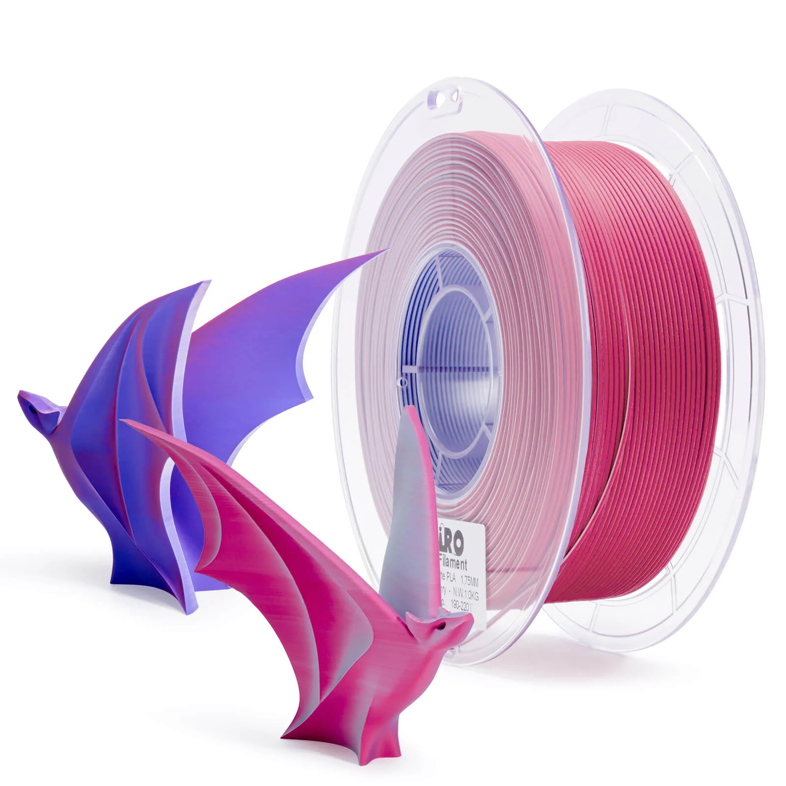 ZIRO Tri-color Matte PLA Filament 1.75mm, Frosted Berry - Image 4