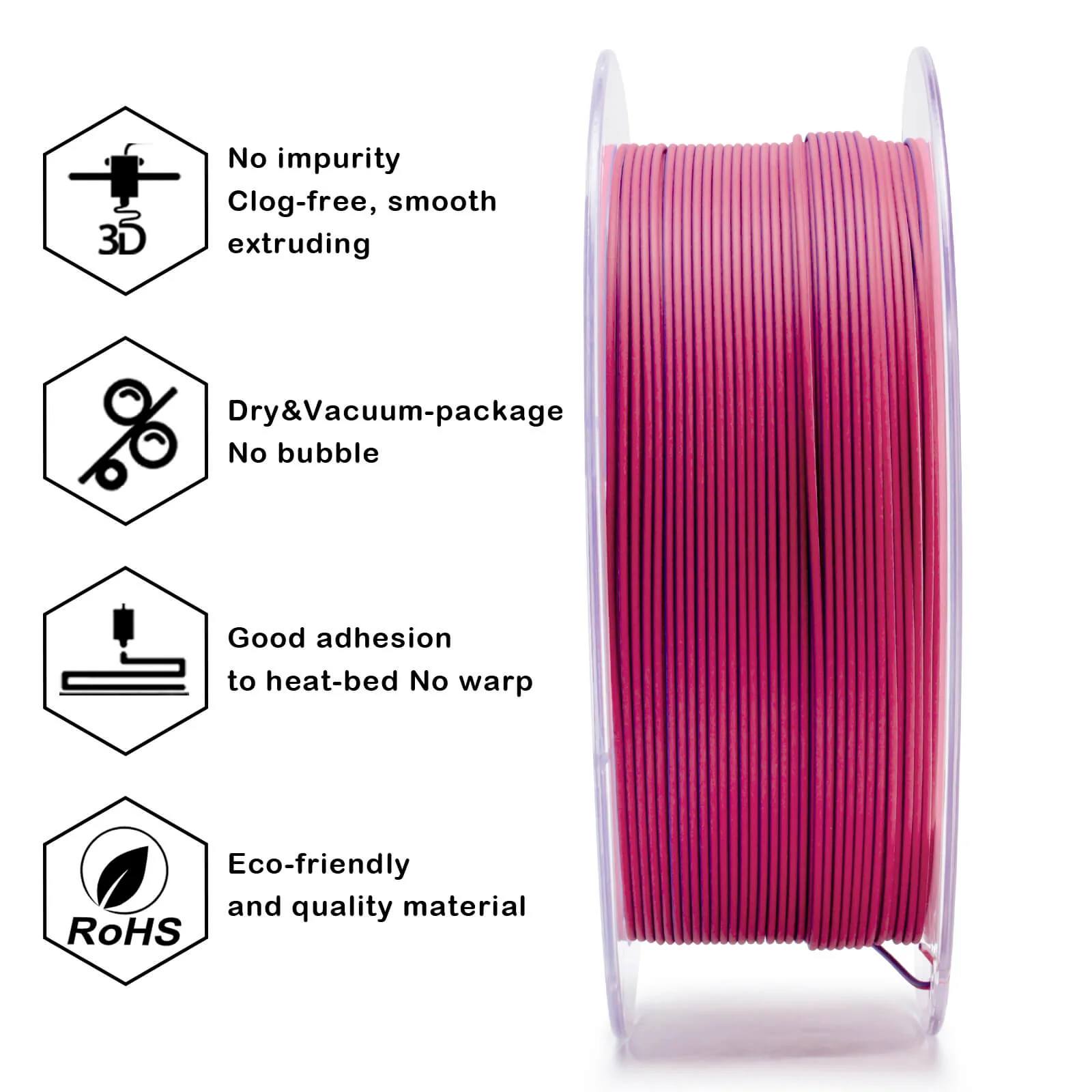 ZIRO Tri-color Matte PLA Filament 1.75mm, Frosted Berry - Image 9