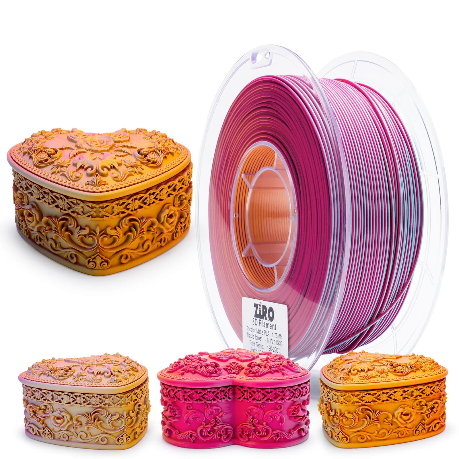 ZIRO Tri-color Matte PLA Filament 1.75mm, Maple Forest - Image 3