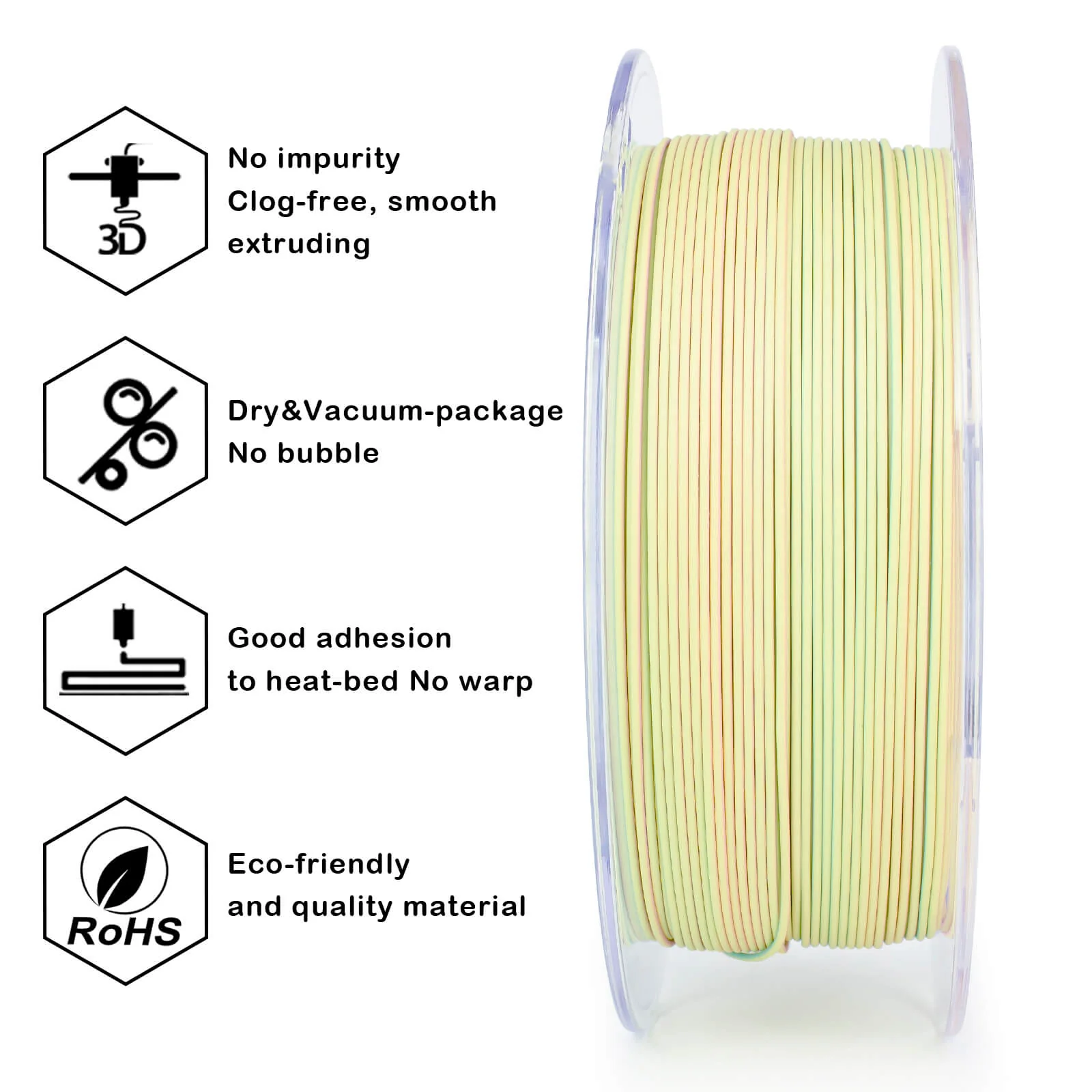 ZIRO Tri-color Matte PLA Filament 1.75mm, Mist - Image 10