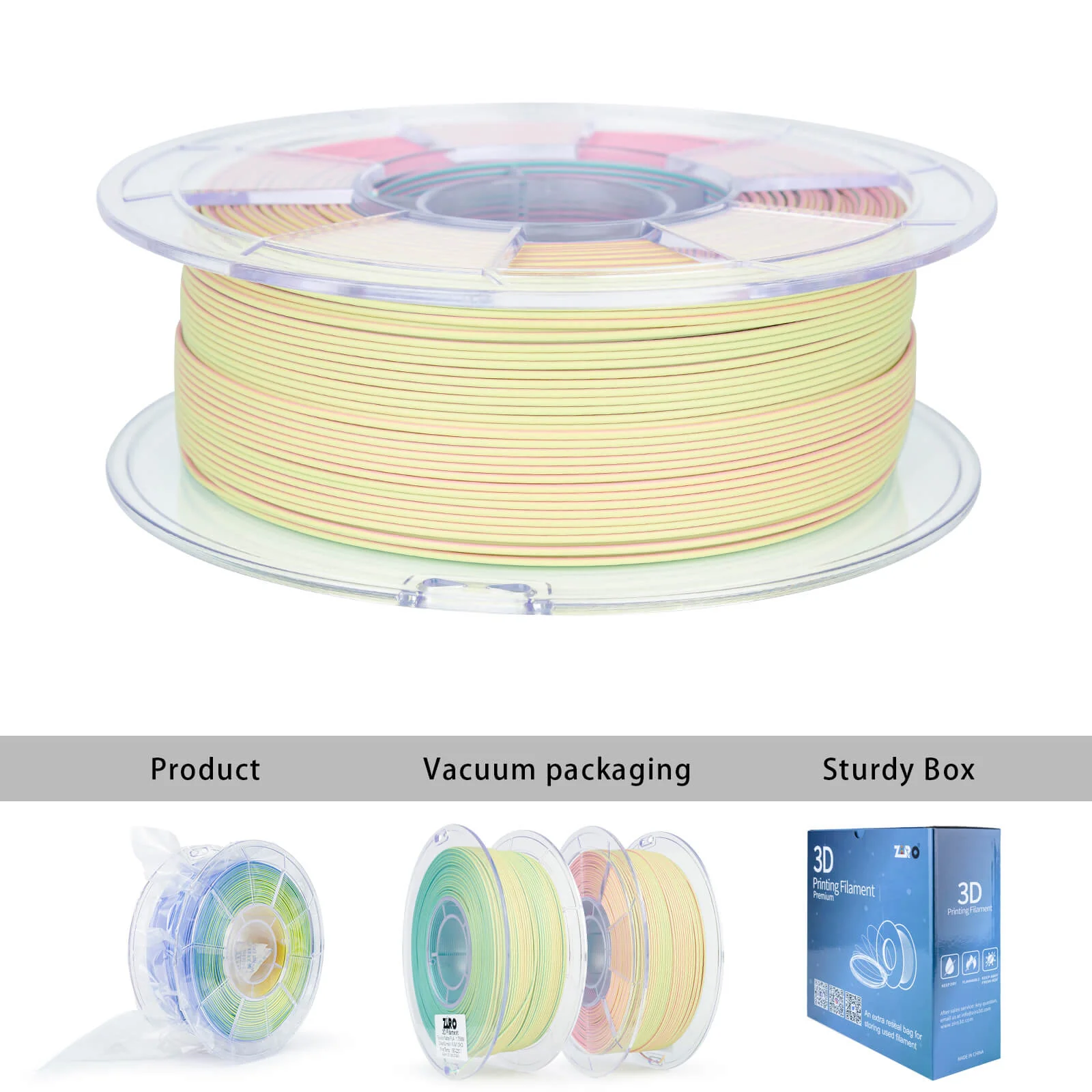ZIRO Tri-color Matte PLA Filament 1.75mm, Mist - Image 12