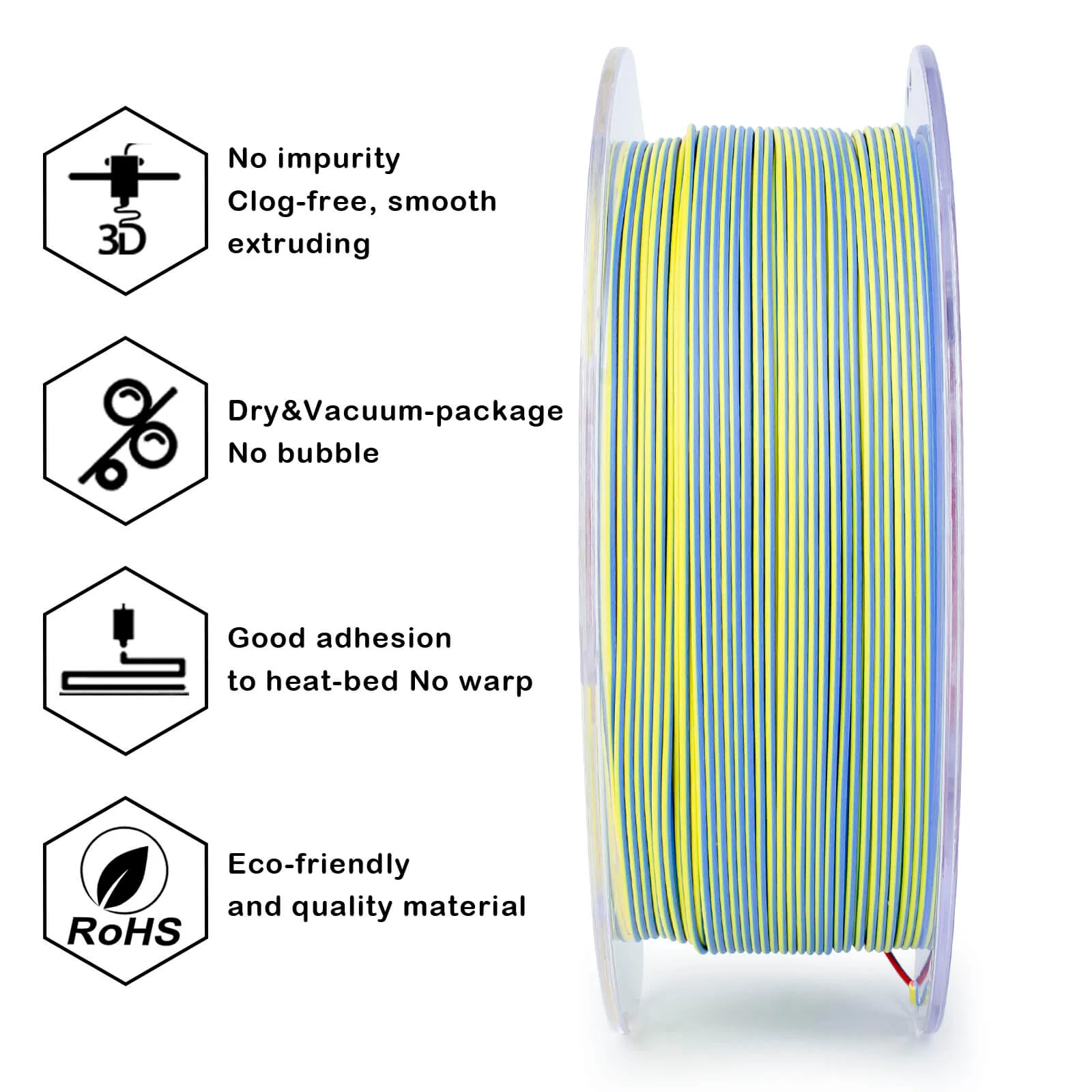 ZIRO Tri-color Matte PLA Filament 1.75mm, Neon - Image 11