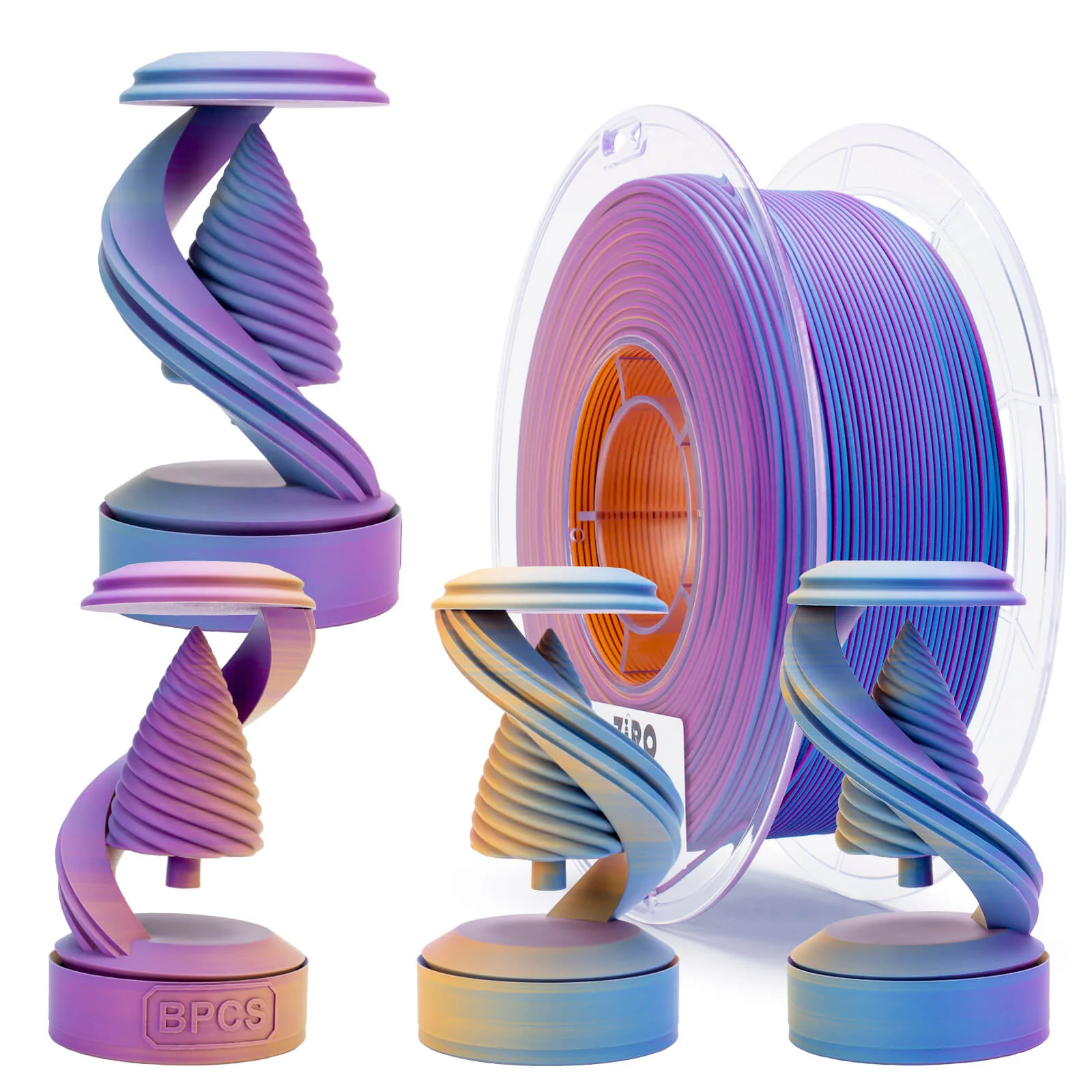 ZIRO Tri-color Matte PLA Filament 1.75mm, Purple Sunset - Image 8