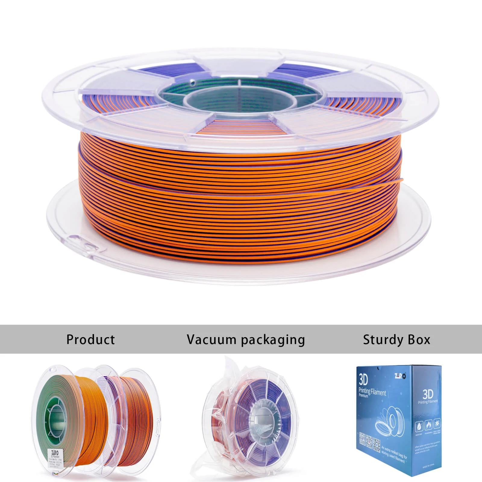 ZIRO Tri-color Matte PLA Filament 1.75mm, Rusted Jungle - Image 8