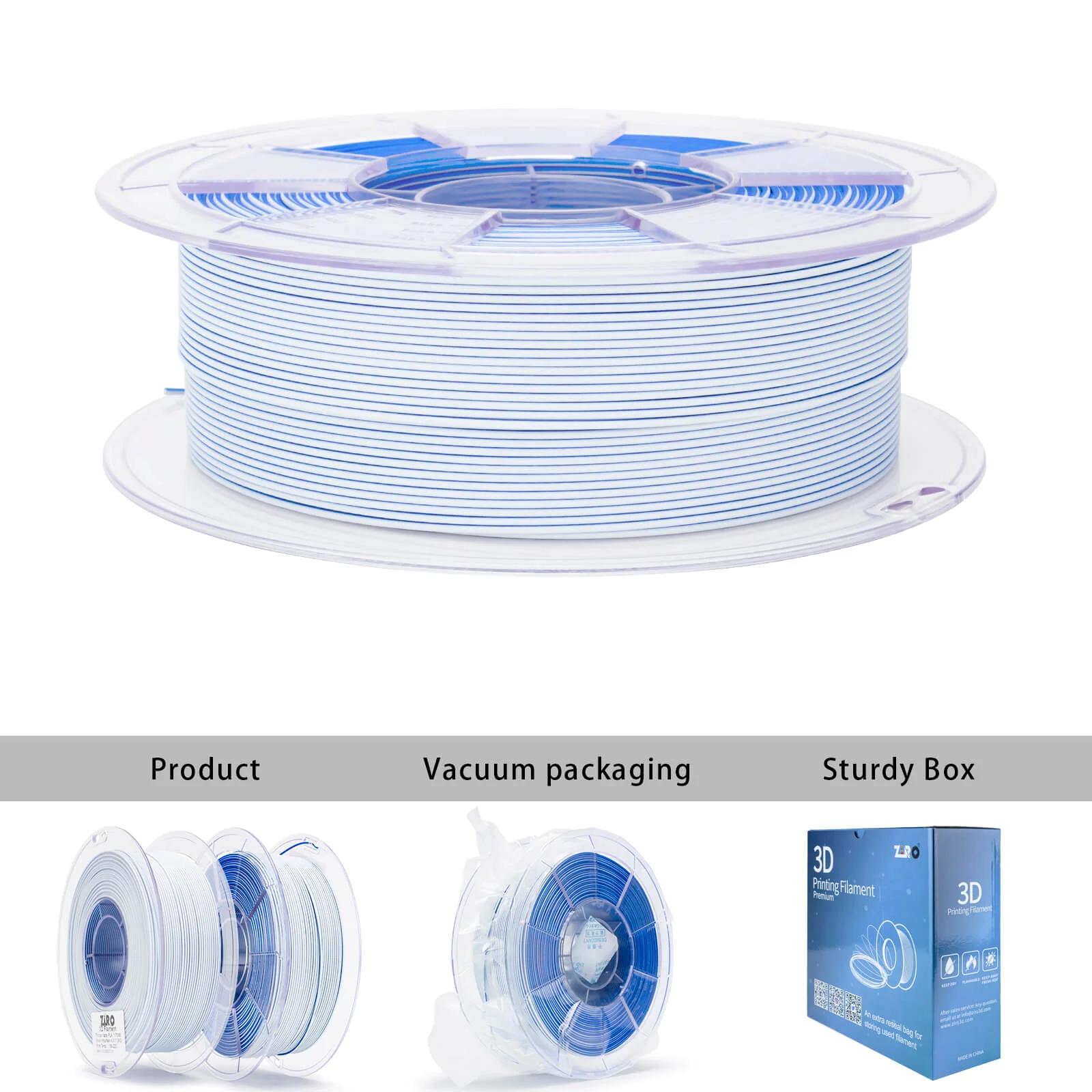 ZIRO Tri-color Matte PLA Filament 1.75mm, Snow Mountain - Image 10