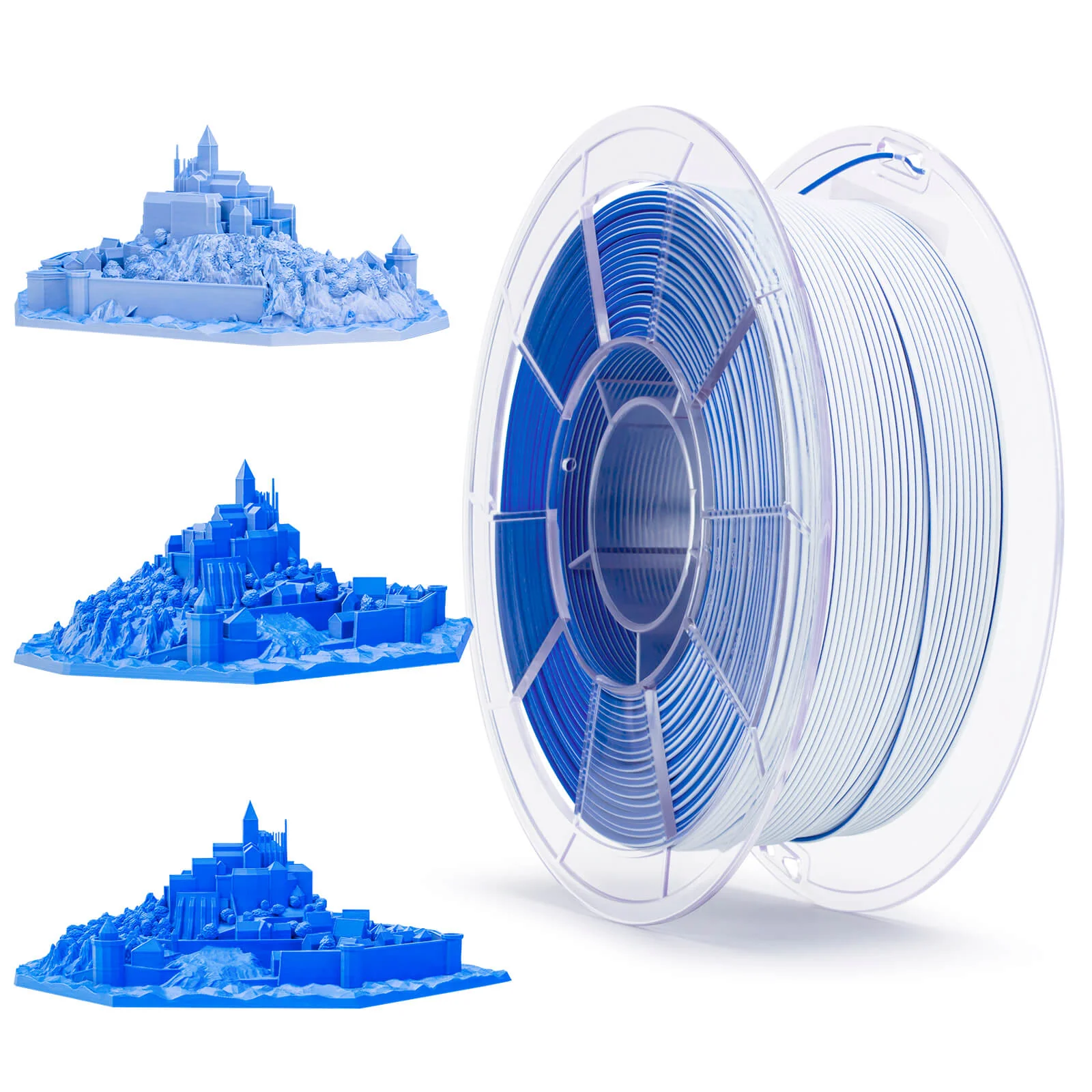 ZIRO Tri-color Matte PLA Filament 1.75mm, Snow Mountain - Image 3