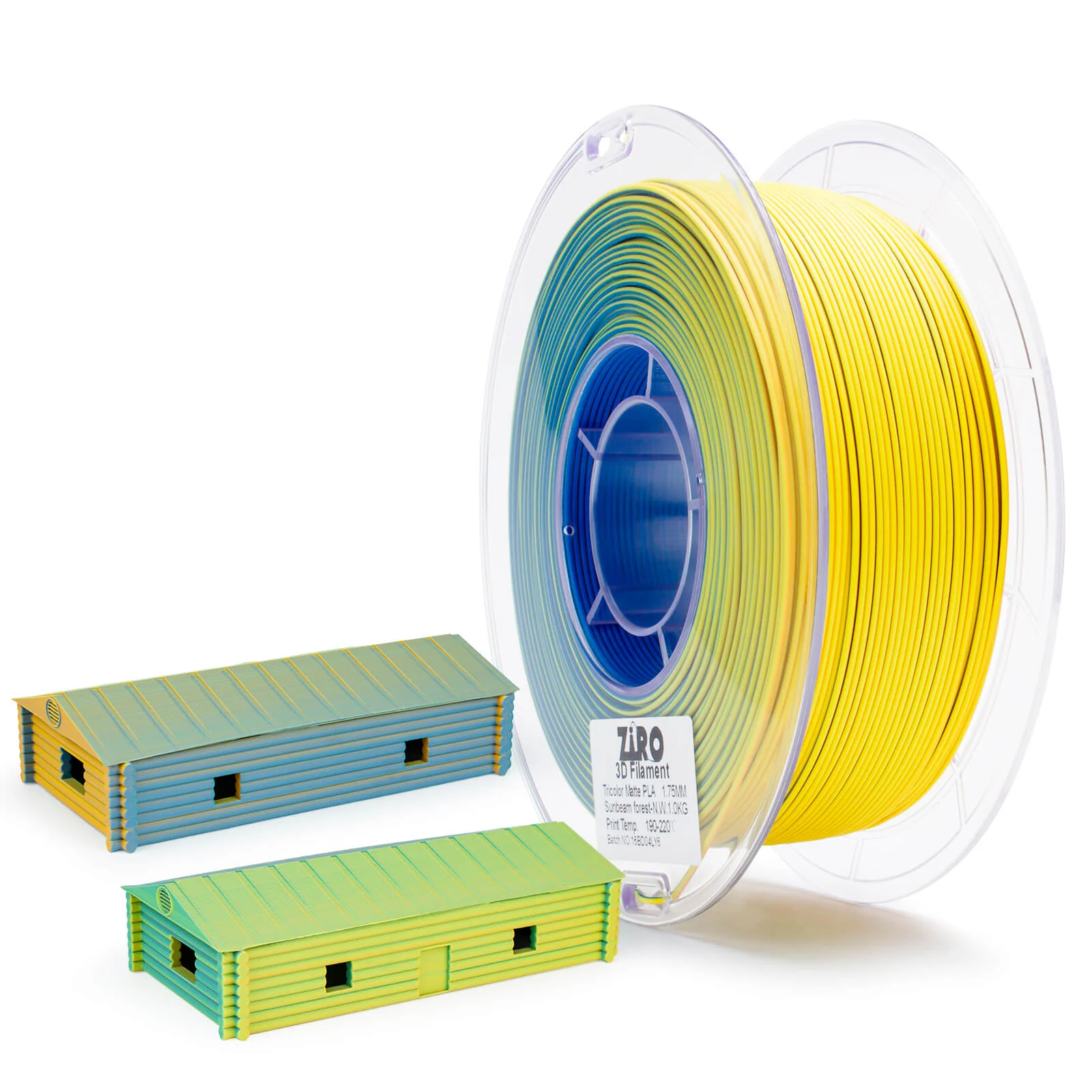 ZIRO Tri-color Matte PLA Filament 1.75mm, Sunbeam Forest - Image 5