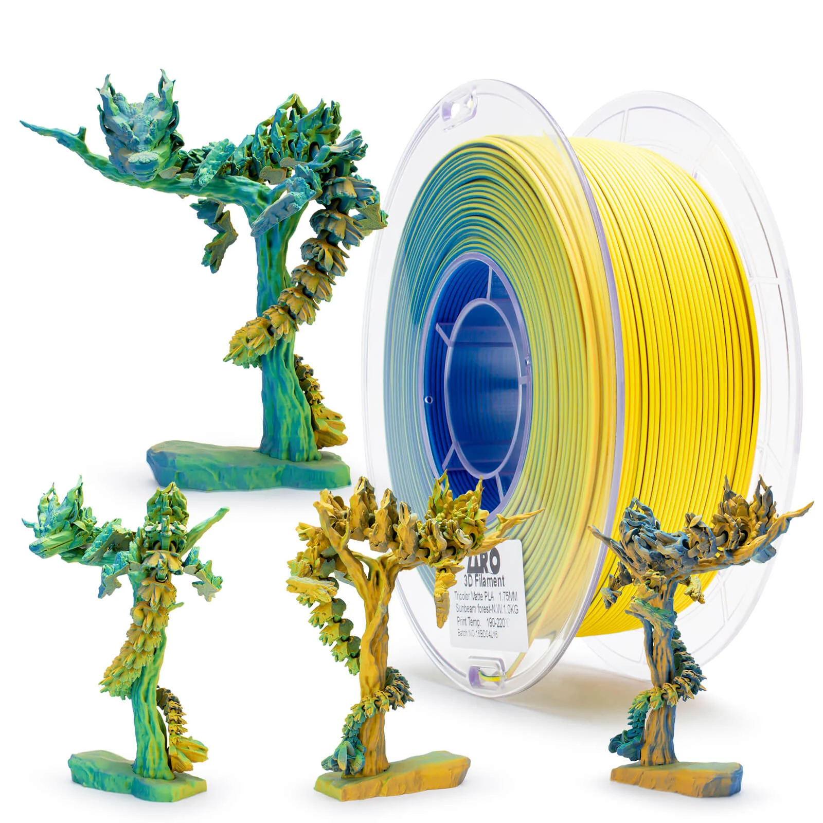ZIRO Tri-color Matte PLA Filament 1.75mm, Sunbeam Forest - Image 8