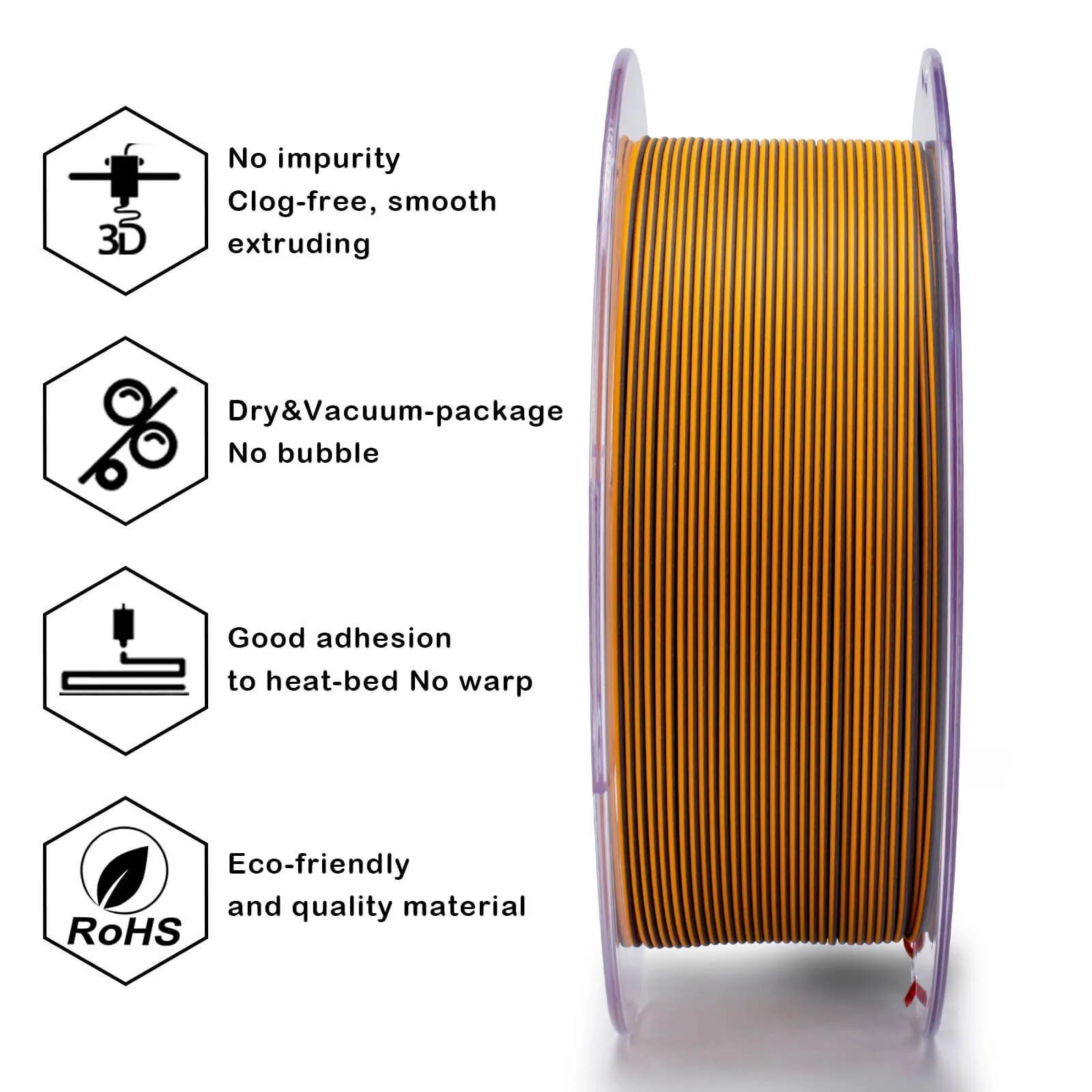ZIRO Tri-color Matte PLA Filament 1.75mm, Volcano - Image 8