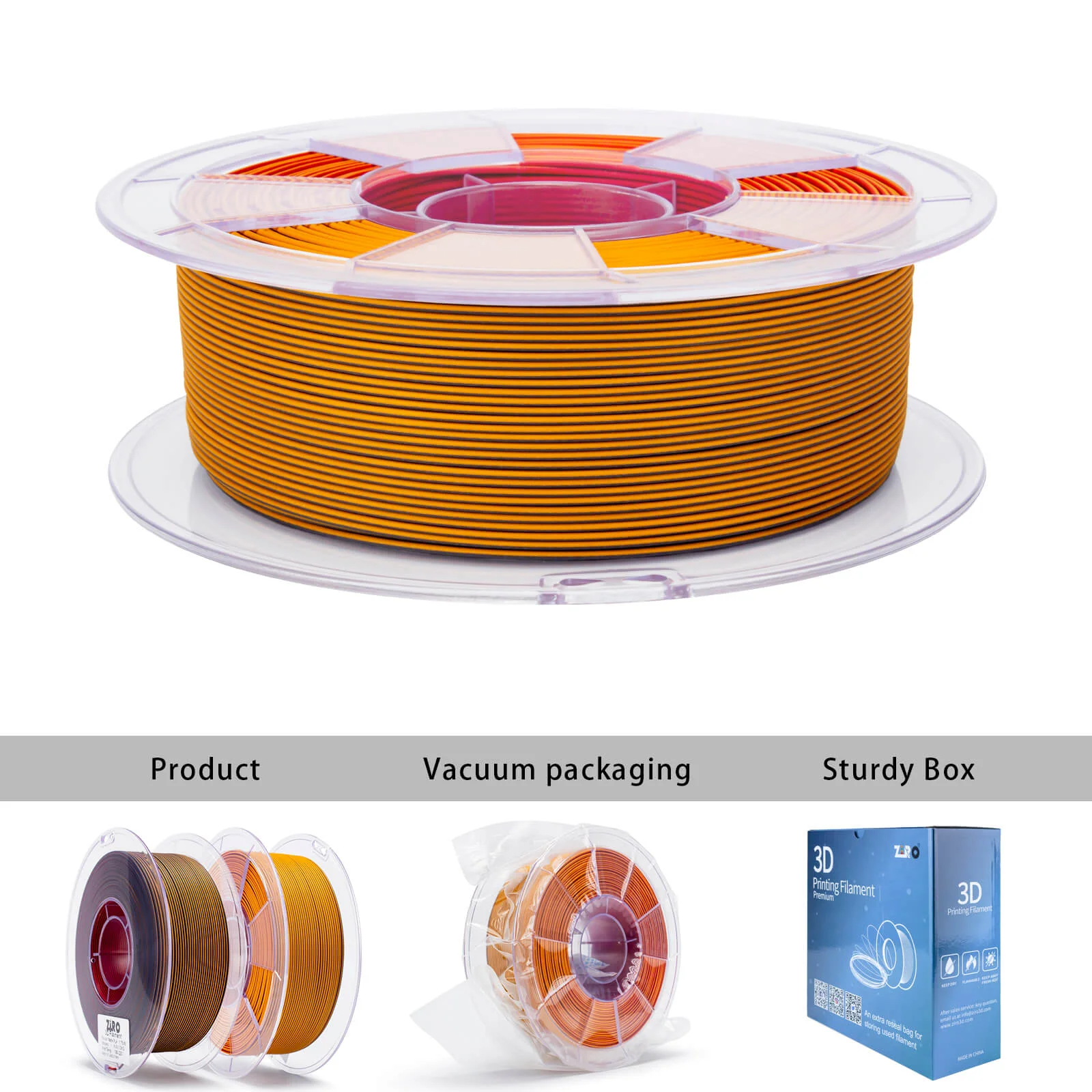ZIRO Tri-color Matte PLA Filament 1.75mm, Volcano - Image 9