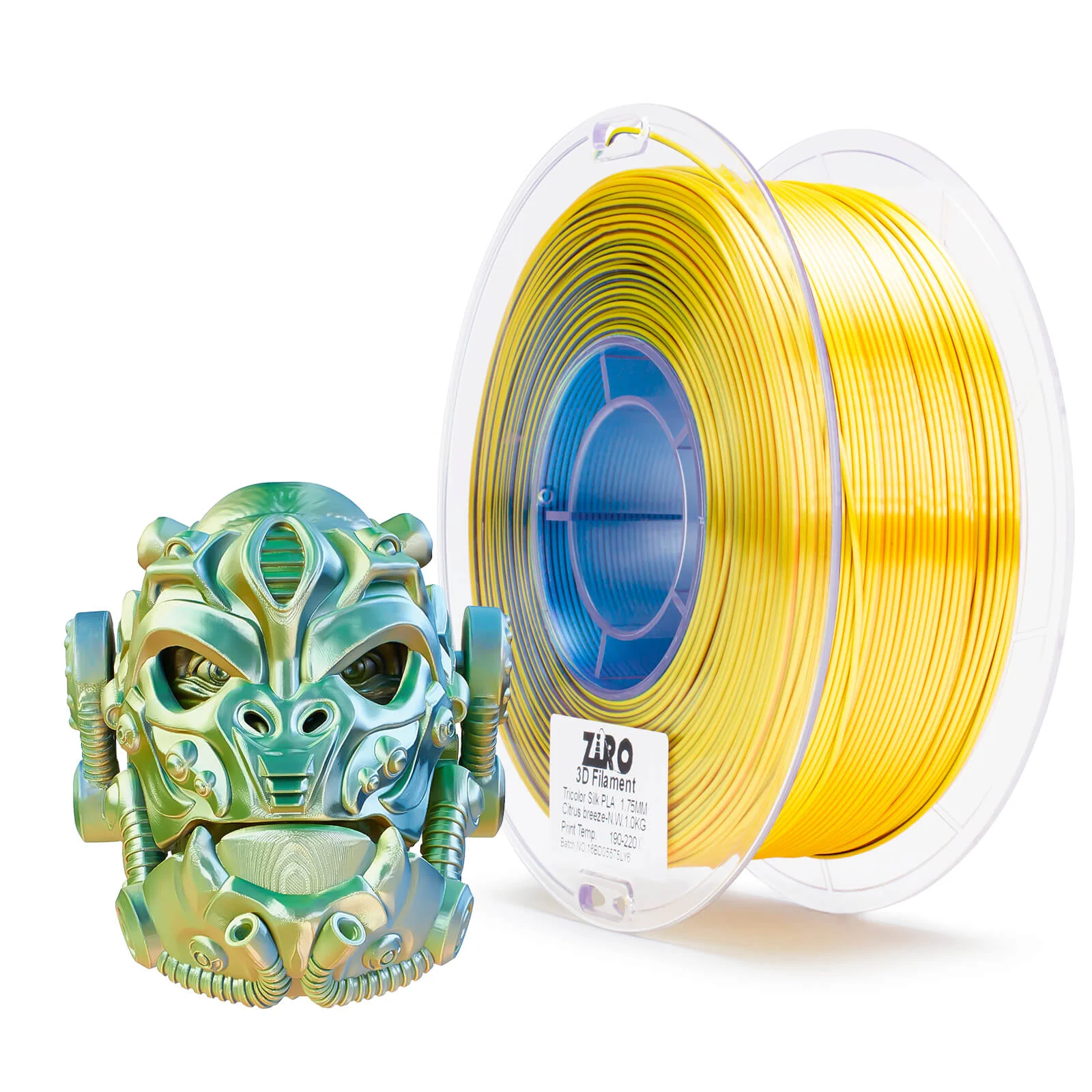 ZIRO Tri-color Silk PLA Filament 1.75mm, Citrus Breeze - Image 5