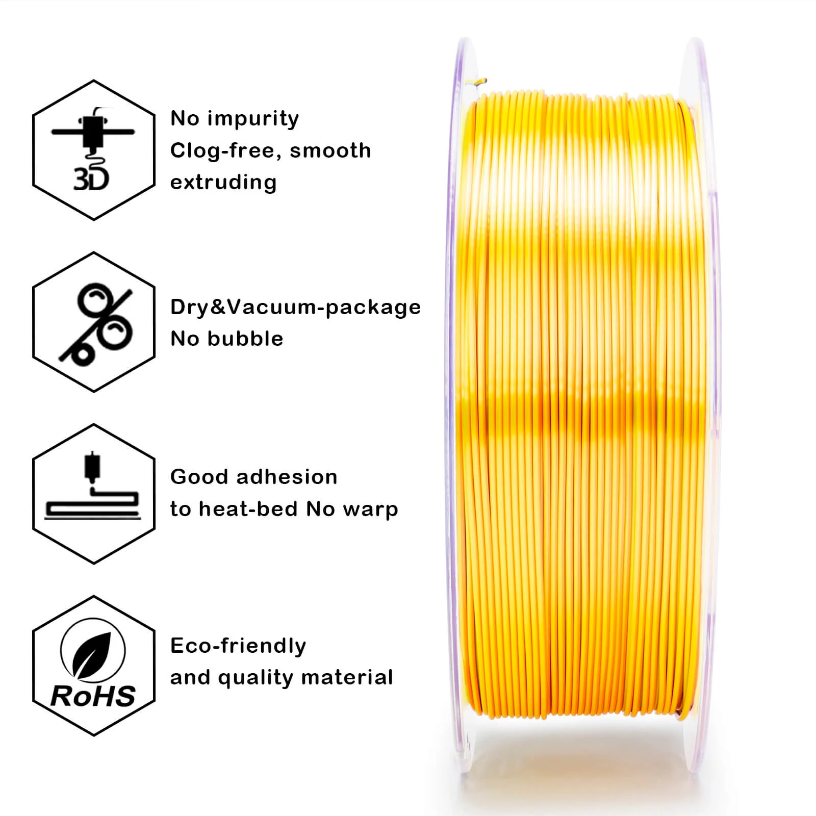 ZIRO Tri-color Silk PLA Filament 1.75mm, Citrus Breeze - Image 9