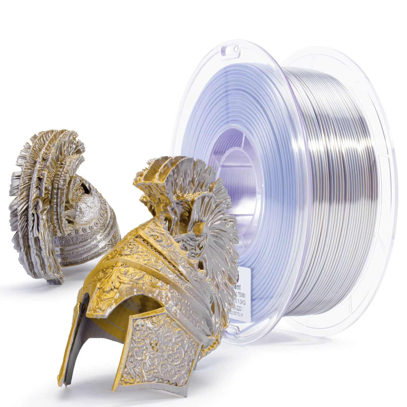 ZIRO Tri-color Silk PLA Filament 1.75mm, Gold & Silver - Image 4