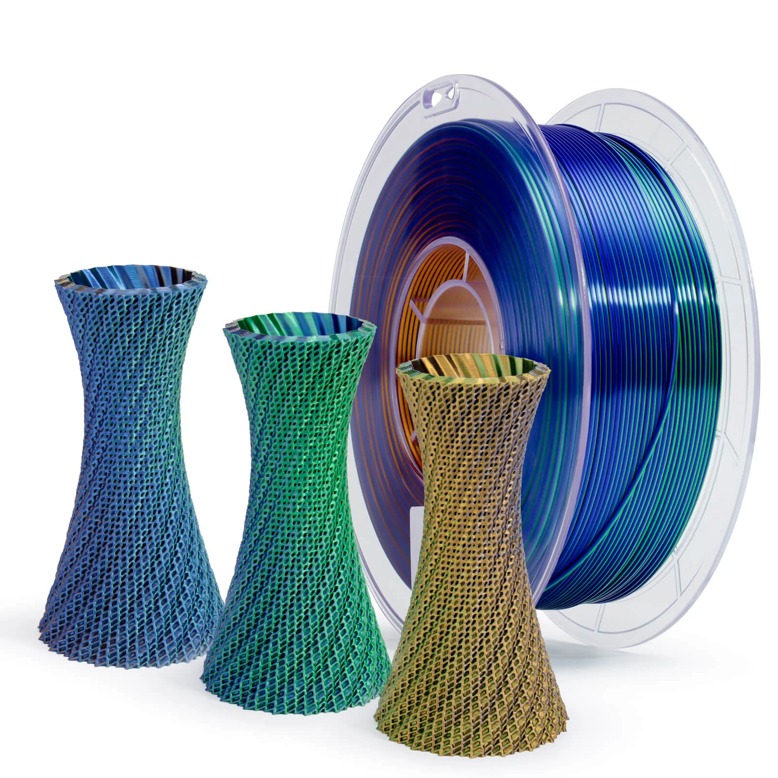 ZIRO Tri-color Silk PLA Filament 1.75mm, Golden Oasis - Image 8