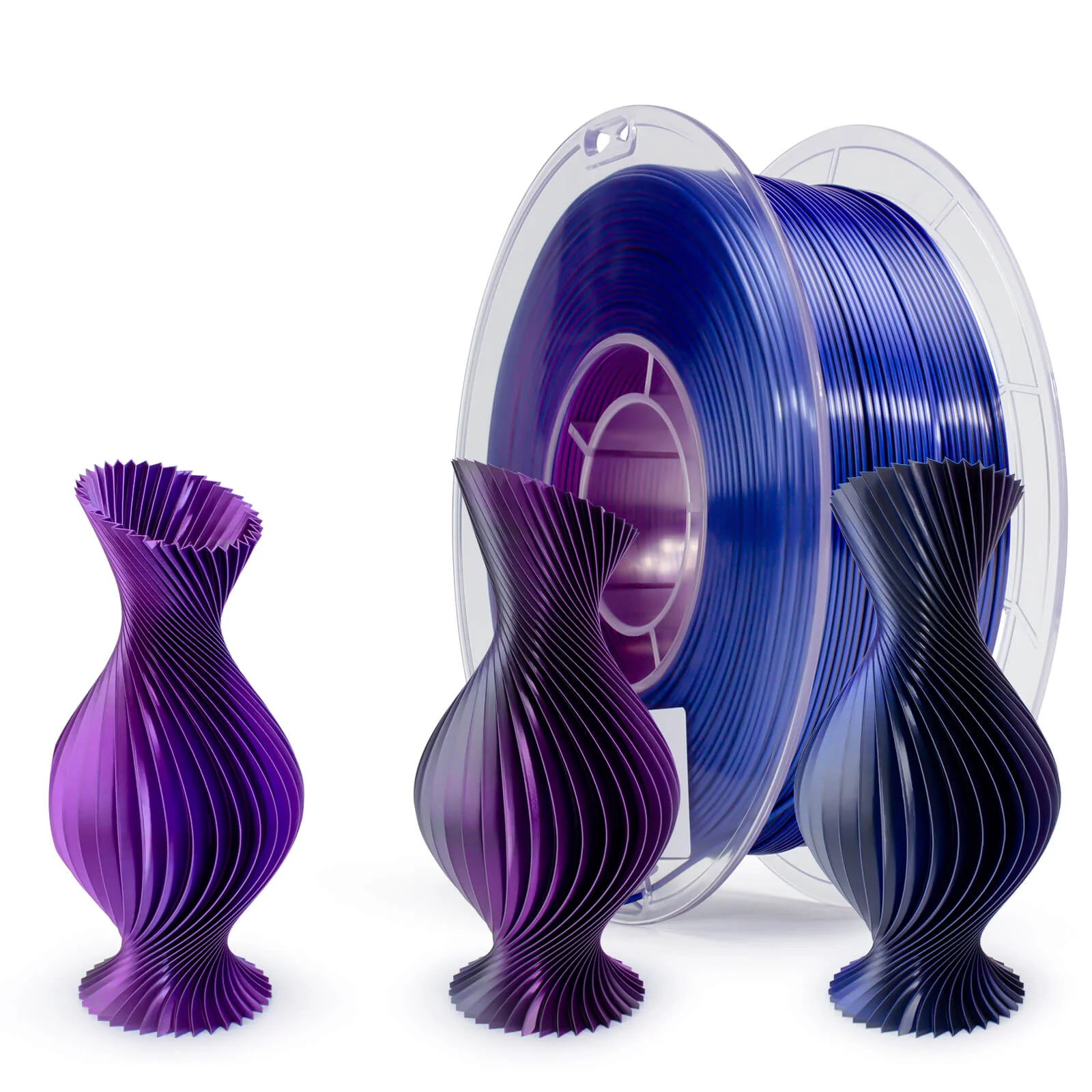 ZIRO Tri-color Silk PLA Filament 1.75mm, Indigo Satin - Image 3