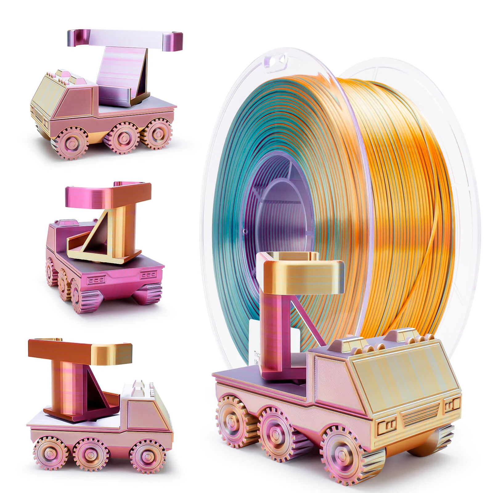ZIRO Tri-color Silk PLA Filament 1.75mm, Metal Blossom - Image 3