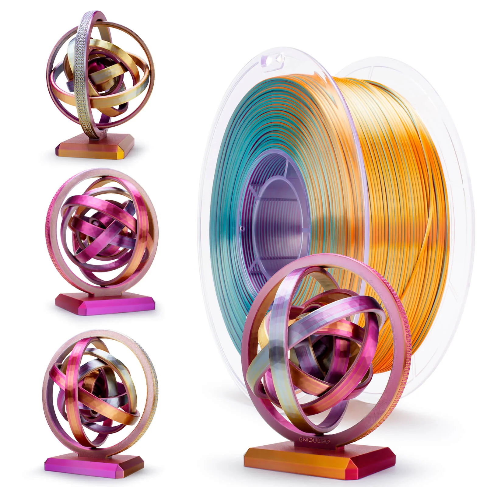 ZIRO Tri-color Silk PLA Filament 1.75mm, Metal Blossom - Image 4