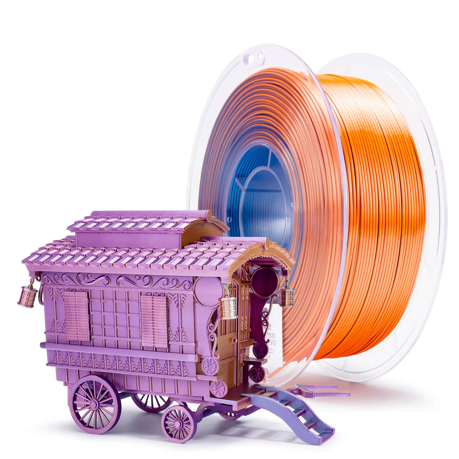 ZIRO Tri-color Silk PLA Filament 1.75mm, Moonlit Lake - Image 3