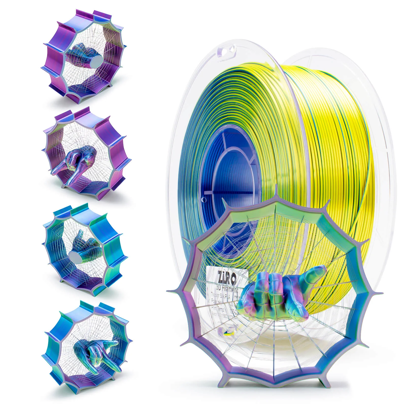 ZIRO Tri-color Silk PLA Filament 1.75mm, Polar Sky - Image 4