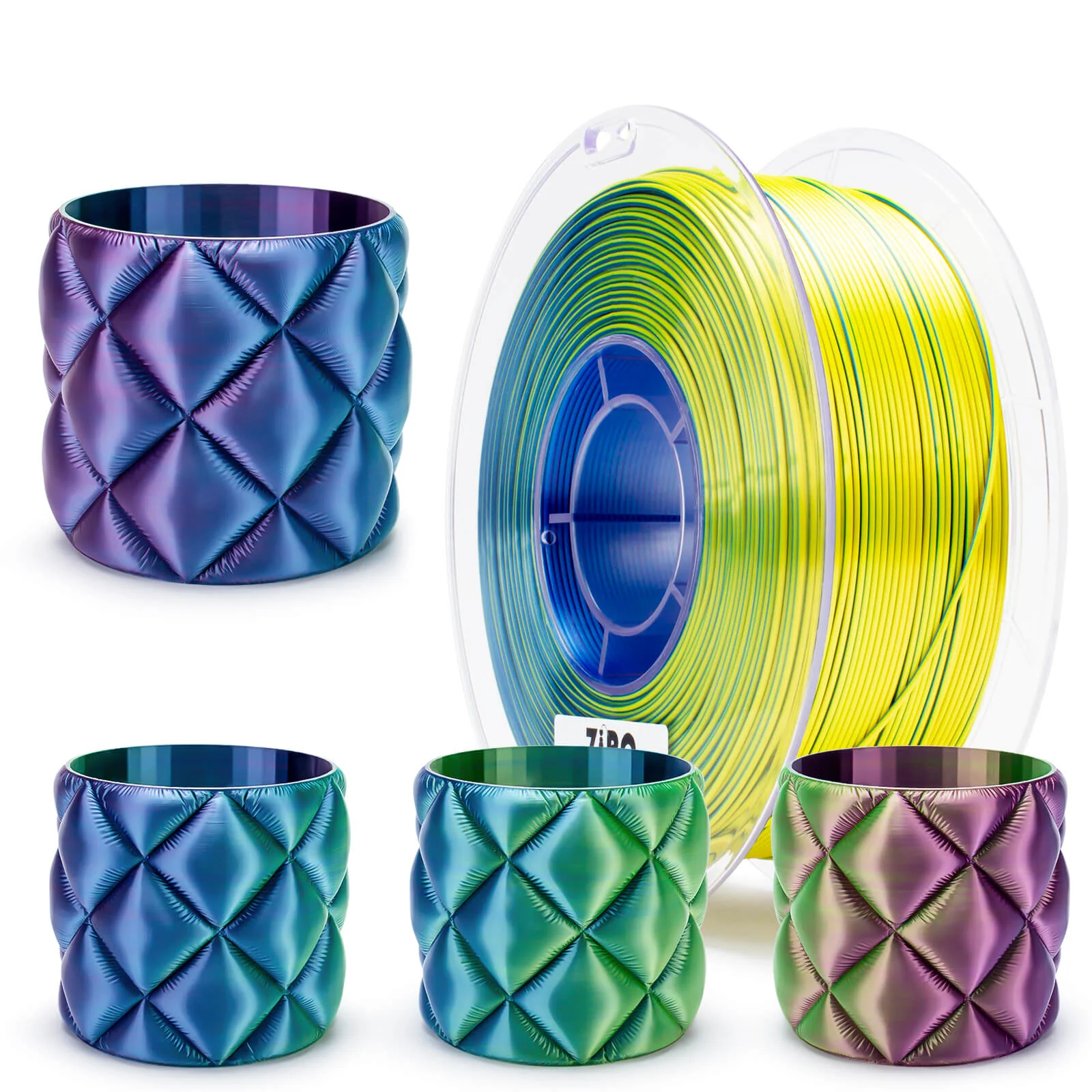 ZIRO Tri-color Silk PLA Filament 1.75mm, Polar Sky - Image 5