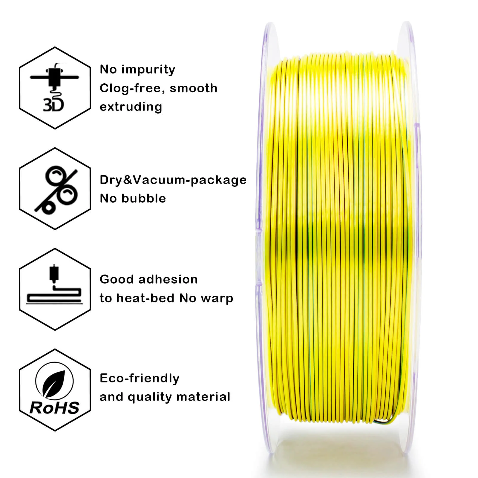 ZIRO Tri-color Silk PLA Filament 1.75mm, Polar Sky - Image 8