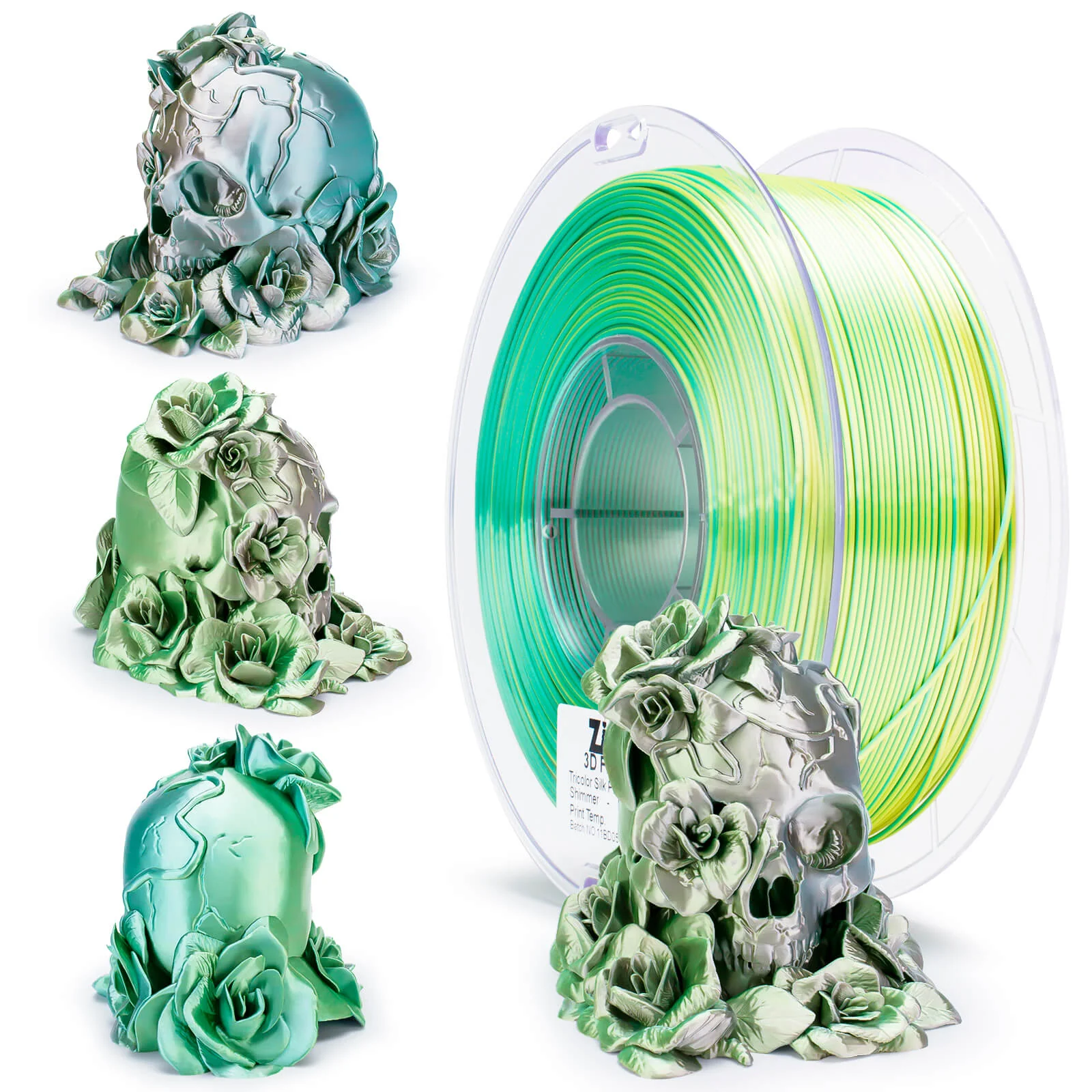 ZIRO Tri-color Silk PLA Filament 1.75mm, Shimmer - Image 8