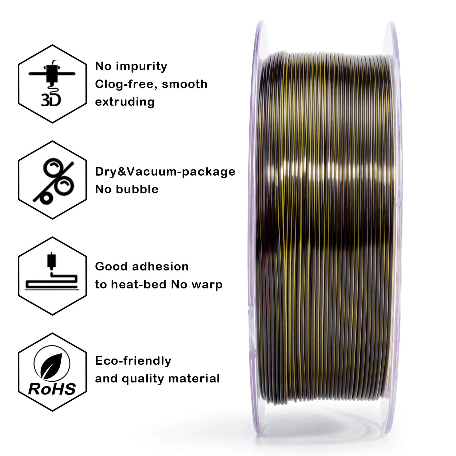 ZIRO Tri-color Silk PLA Filament 1.75mm, Steam Punk - Image 8